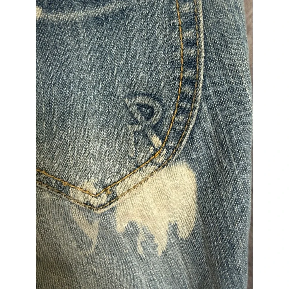 Rocawear Women Blue Bleached Studded Skinny Jeans Size 9 Y2K Streetwear Denim